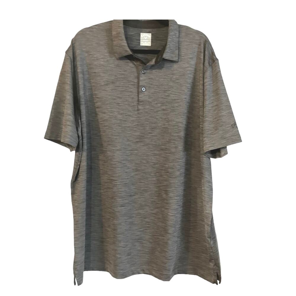 Callaway Men's Heather Gray Opti-Dry Short Sleeve Golf Polo Active Casual SZ XL
